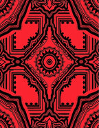 Bold Red Intricate Geometric Medallion Rug