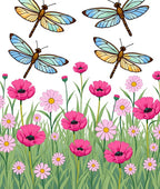 Whimsical Dragonfly Garden Meadow Rug