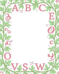 Pink Letters Green Vine Border Rug