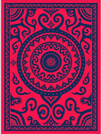 Vibrant Crimson Tribal Medallion Rug