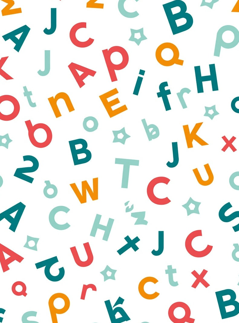 Multicolor Alphabet Scatter Rug