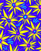 Vibrant Yellow Starburst Floral Statement Rug