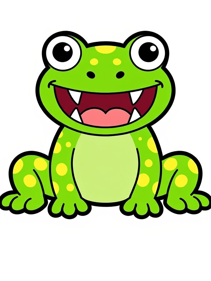 Whimsical Green Frog Polka Dot Rug
