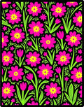 Vibrant Pink Yellow Floral Garden Rug