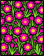 Vibrant Pink Yellow Floral Garden Rug