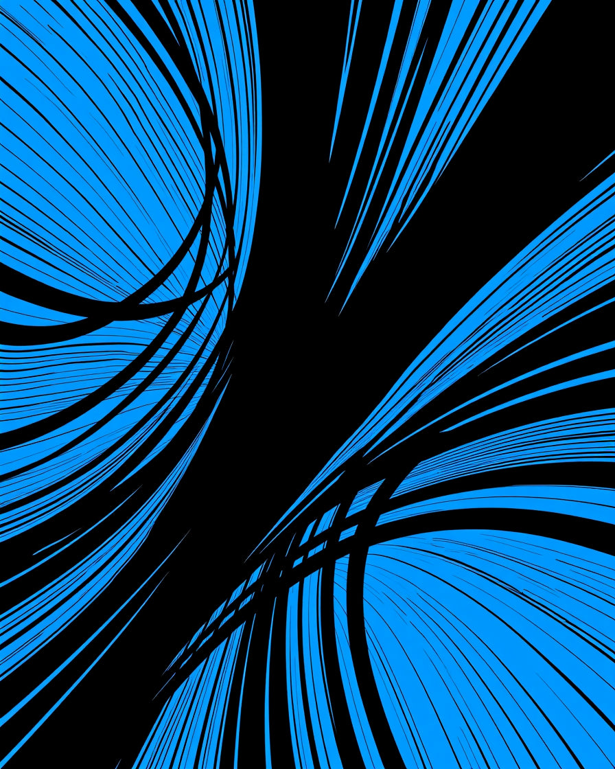 Dynamic Electric Blue Streaks Rug
