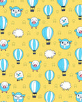 Playful Sheep Hot Air Balloon Adventure Rug