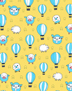 Playful Sheep Hot Air Balloon Adventure Rug