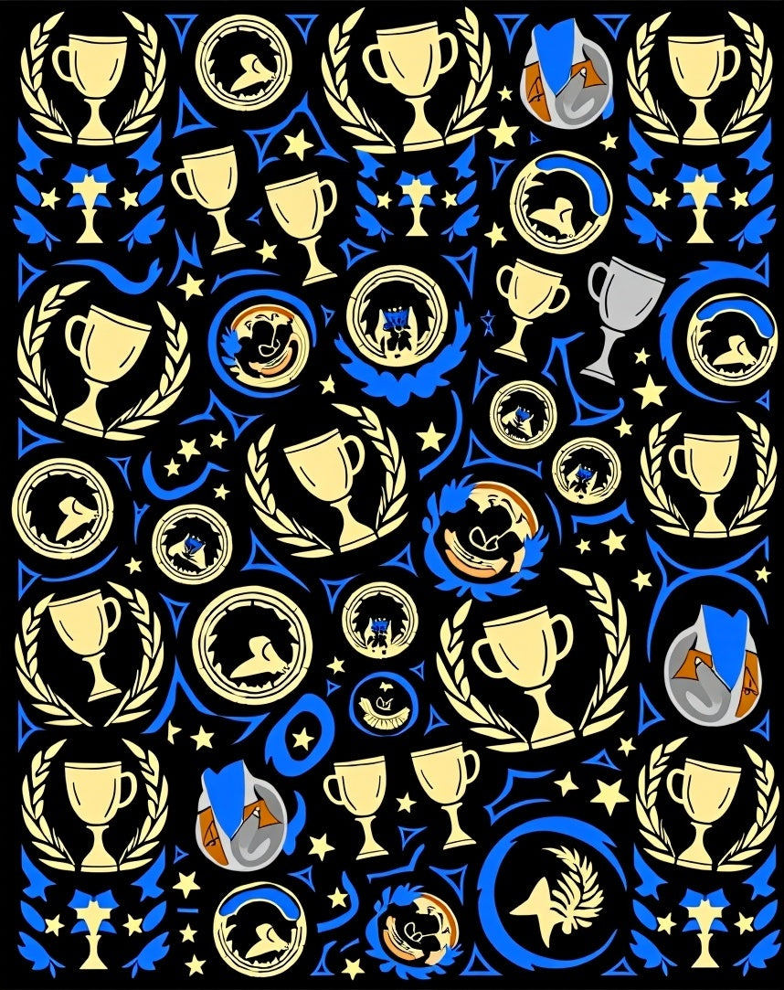 Golden Trophy Blue Star Collection Rug