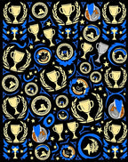 Golden Trophy Blue Star Collection Rug