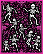 Day of the Dead Dancing Skeleton Border Rug