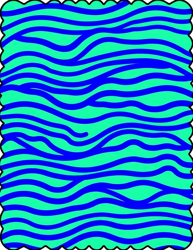 Aqua Blue Wavy Stripes Rug