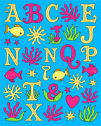 Ocean Alphabet Coral Fish Starfish Rug