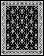 Monochromatic Ornamental Allover Filigree Rug
