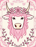 Pink Floral Unicorn Portrait Rug