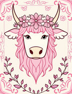 Pink Floral Unicorn Portrait Rug