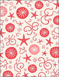 Coastal Red Starfish Sand Dollar Swirls Rug