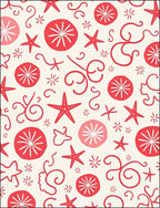 Coastal Red Starfish Sand Dollar Swirls Rug