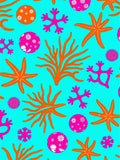 Vibrant Coral Starfish Marine Life Rug