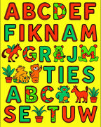 Whimsical Alphabet Animals Bright Rug