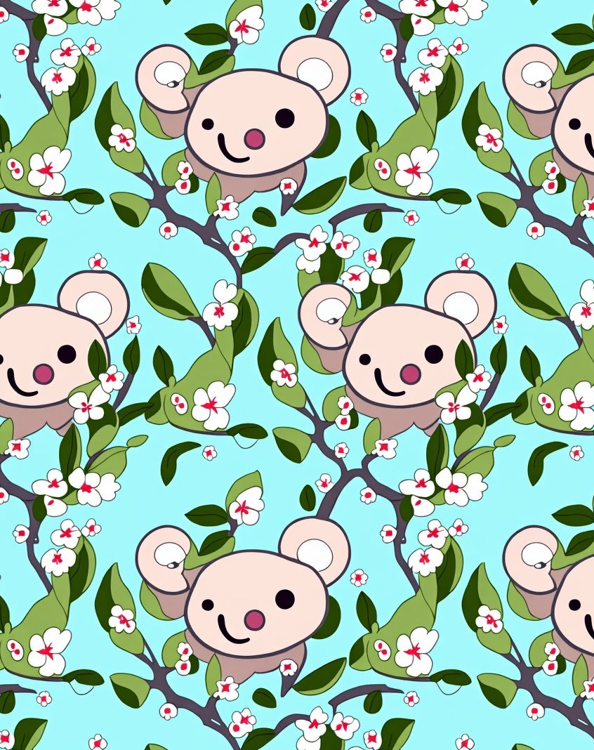 Playful Koalas Amongst Cherry Blossoms Rug