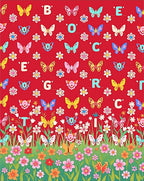 Whimsical Butterflies and Flowers Garden Rug