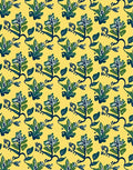 Bold Sapphire Leaf Medallion Rug