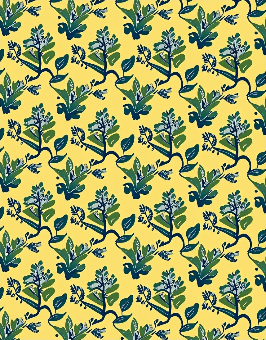 Bold Sapphire Leaf Medallion Rug