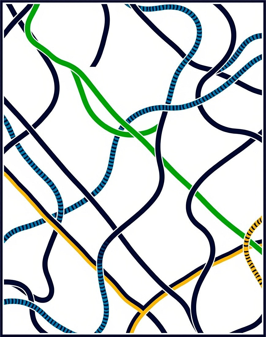 Abstract Intertwined Lines Rug