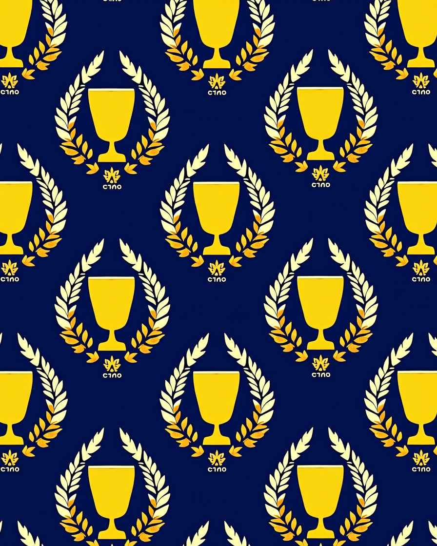 Golden Trophy Laurel Wreath Repeat Rug