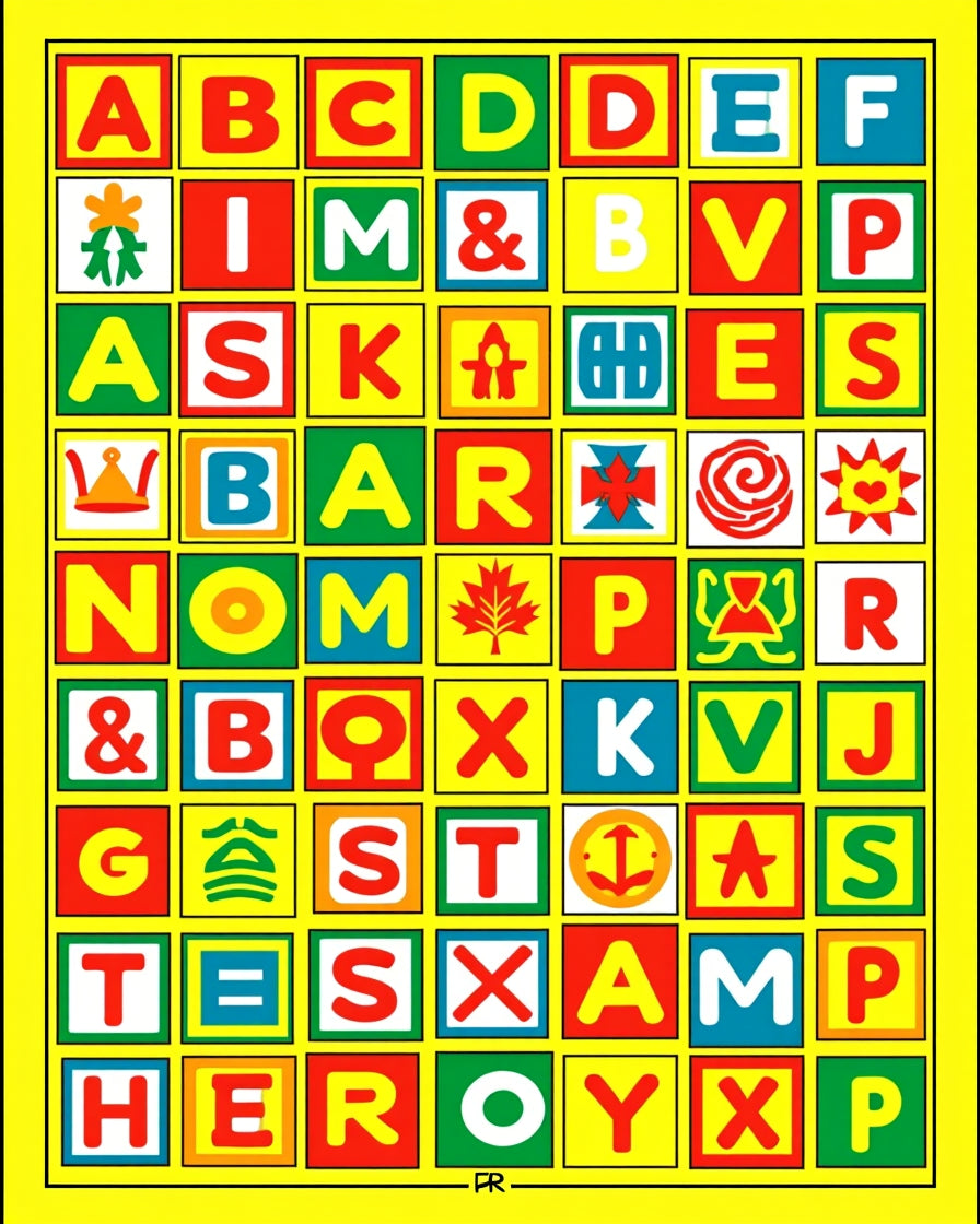 Bold Alphabet Blocks Graphic Rug