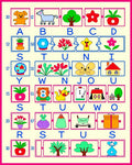 Alphabetical Educational Graphic Objects Rug