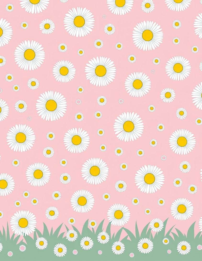 Dainty White Daisy Field Rug