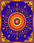 Vibrant Sunburst Mandala Royal Blue Rug