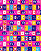 Whimsical Playful Graphic Geometric Arrangement Rug