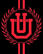 Bold Red Laurel Emblem Rug