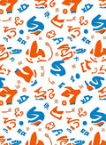 Bold Orange Blue Abstract Forms Rug