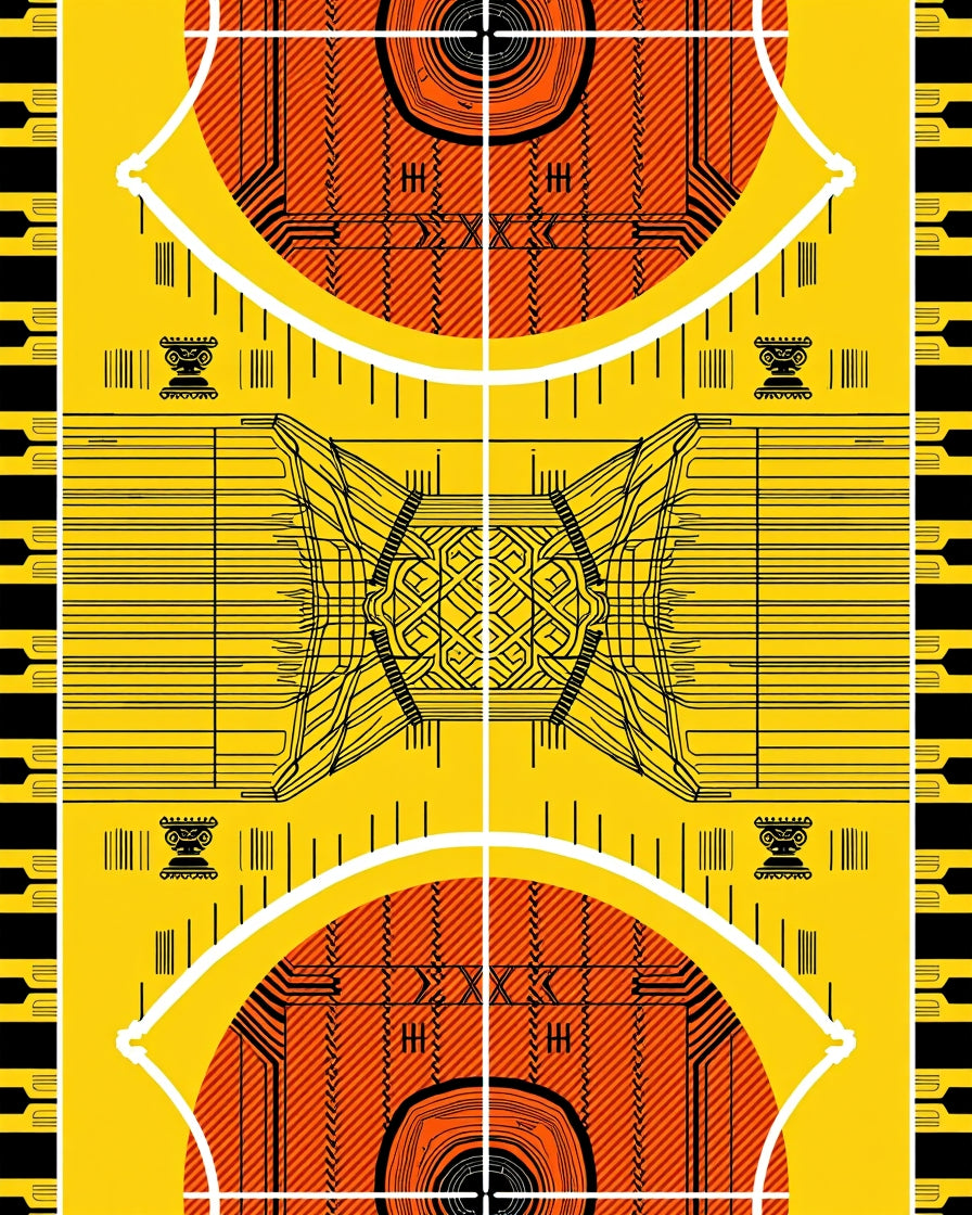 Bold Yellow Orange Geometric Abstract Rug