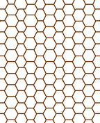 Brown Hexagon Grid Rug