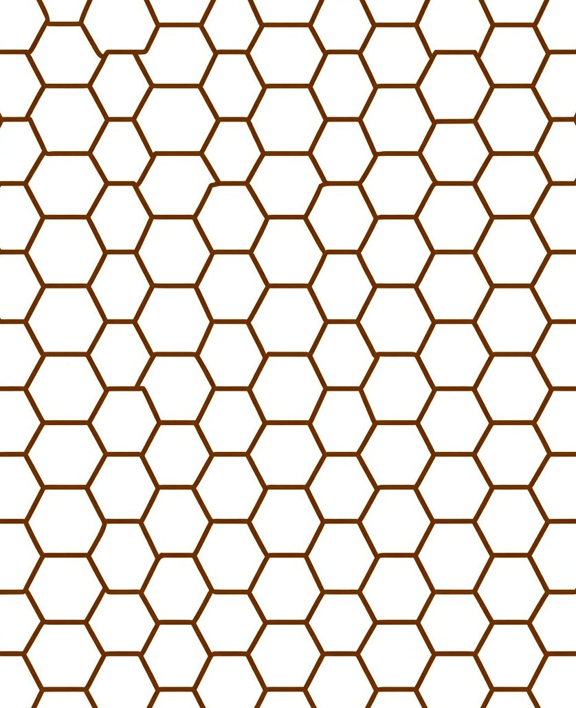 Brown Hexagon Grid Rug