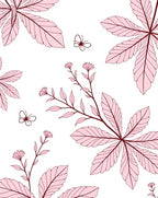 Pink Foliage and Butterfly Garden Rug