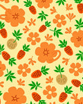 Orange Carrot Floral Meadow Rug