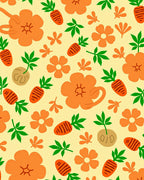 Orange Carrot Floral Meadow Rug