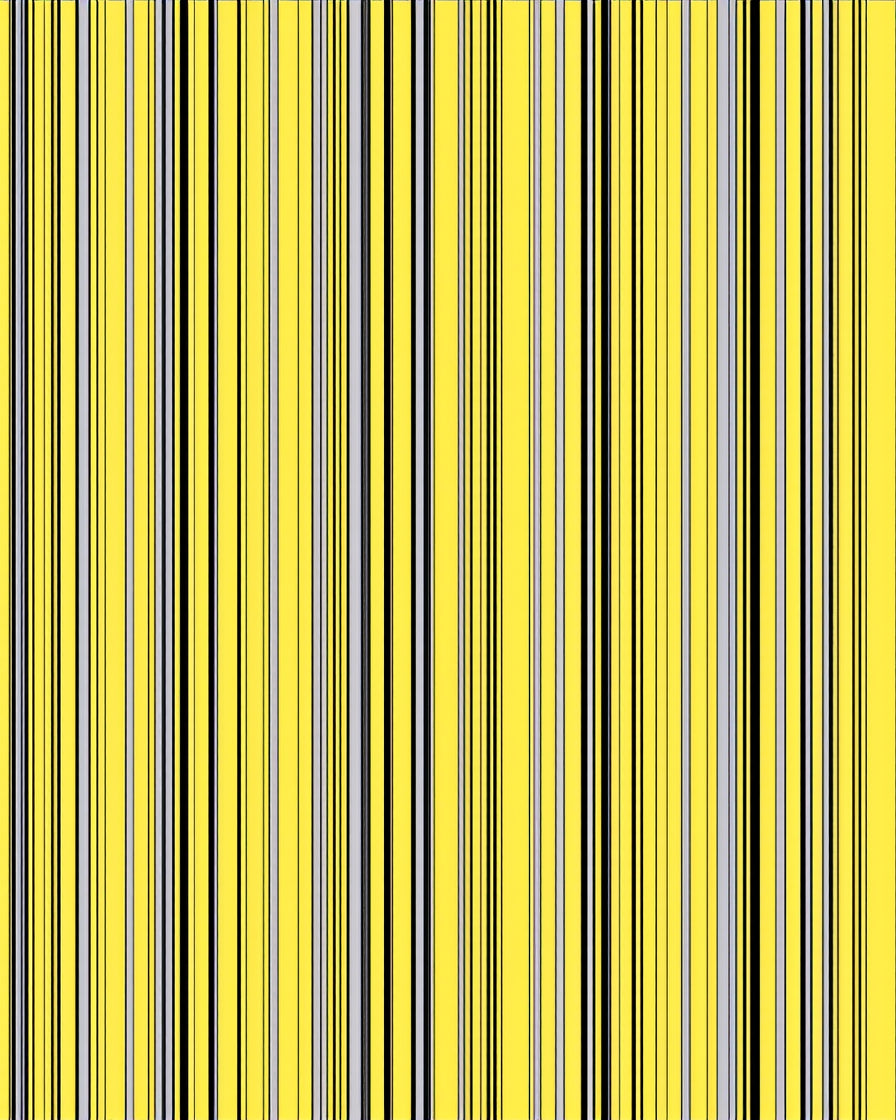Bright Yellow Black Gray Pinstripe Rug