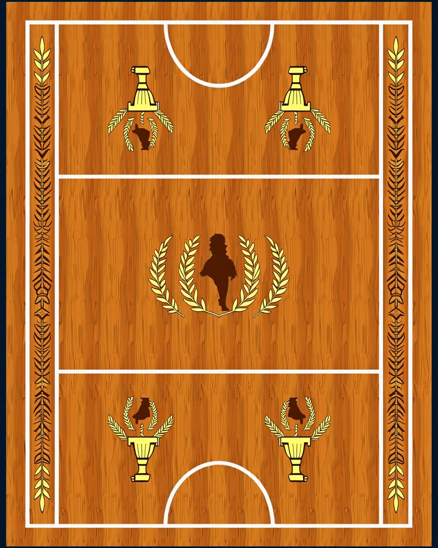 Golden Laurel Laurel Motif Court Rug