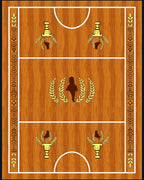 Golden Laurel Laurel Motif Court Rug