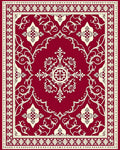 Crimson Cream Vintage Scroll Medallion Rug