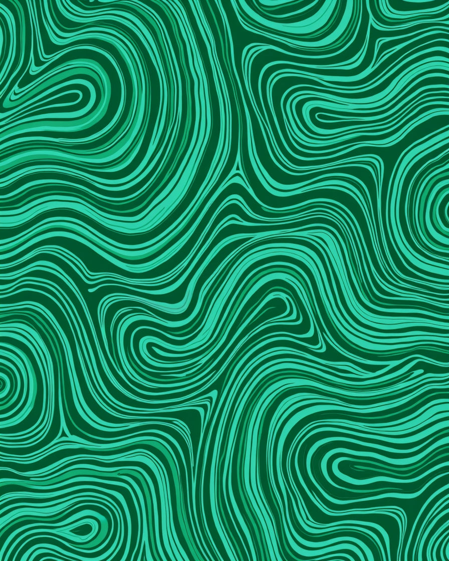 Emerald Green Swirling Stripe Rug