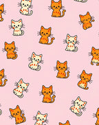 Whimsical Orange and Cream Kittens Rug