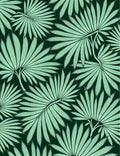 Art Nouveau Palm Leaf Emerald Green Rug
